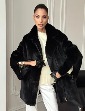 Черная норковая косуха