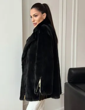 Черная норковая косуха