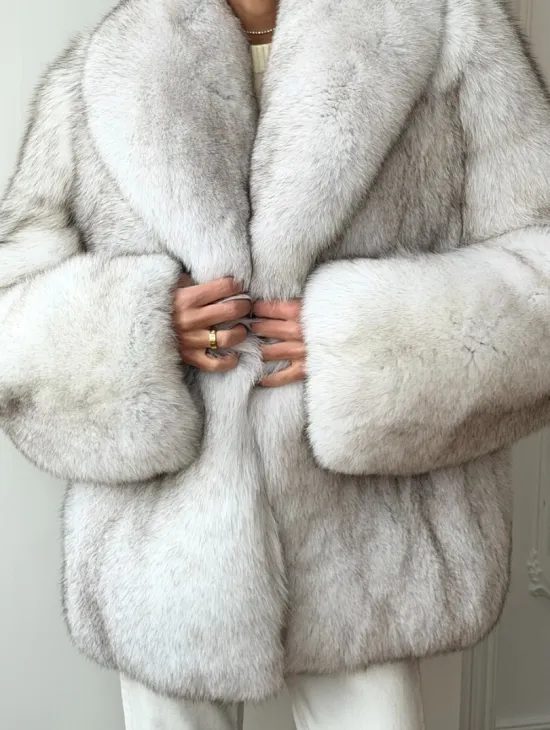 Шуба из песца - колотый лед