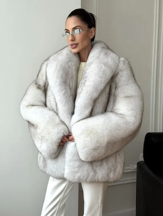 Шуба из песца - колотый лед