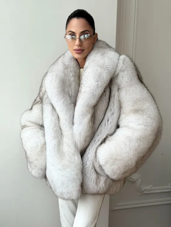 Шуба из песца - колотый лед