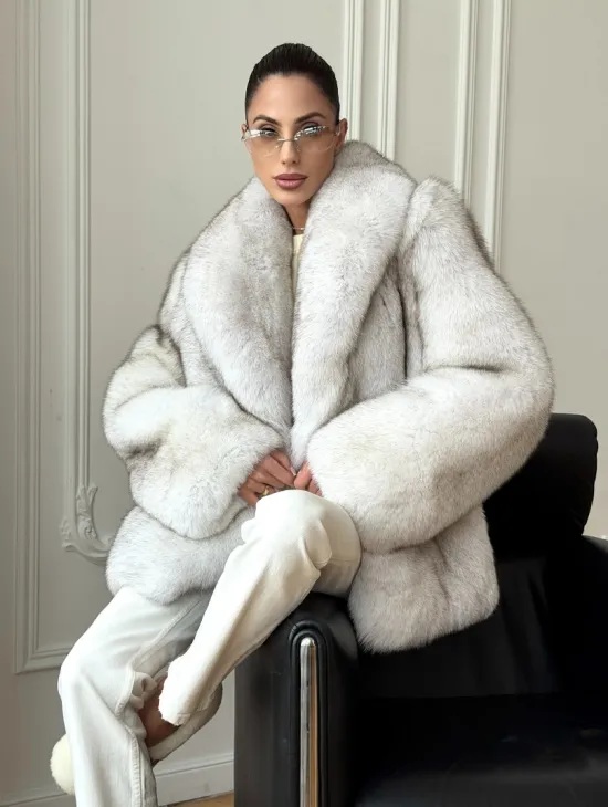 Шуба из песца - колотый лед