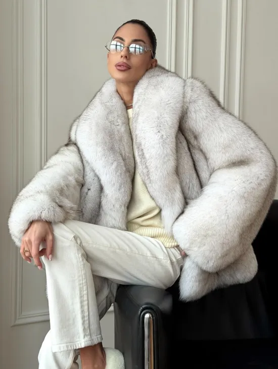 Шуба из песца - колотый лед