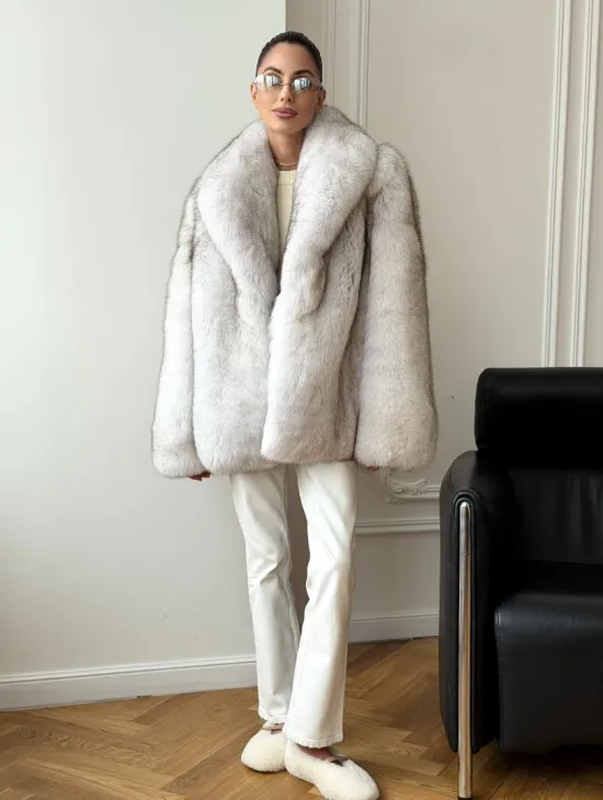 Шуба из песца - колотый лед