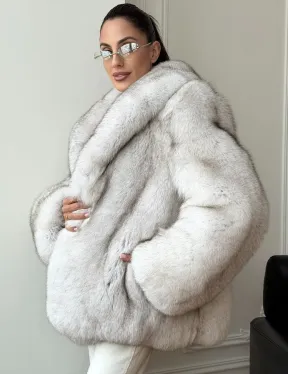 Шуба из песца - колотый лед