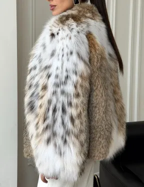 Шуба из натурального меха рыси