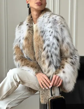 Шуба из натурального меха рыси