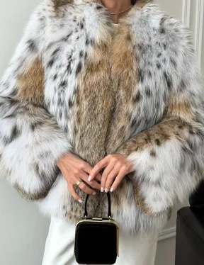 Шуба из натурального меха рыси