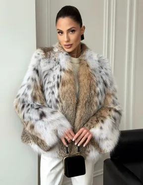 Шуба из натурального меха рыси