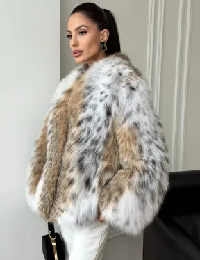 Шуба из натурального меха рыси