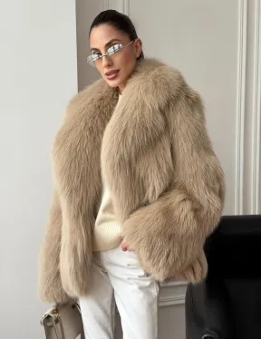 Шуба из лисы в росшив