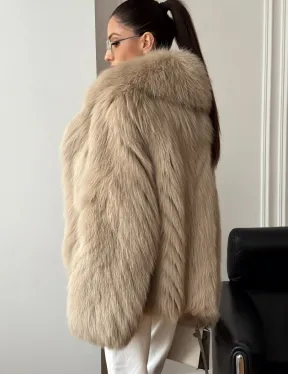 Шуба из лисы в росшив