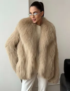 Шуба из лисы в росшив