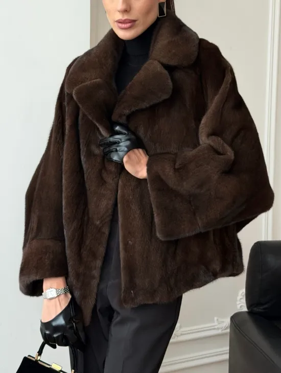 Короткая шуба из натурального меха норки