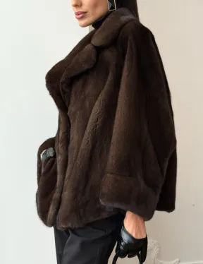 Короткая шуба из натурального меха норки