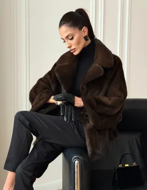 Короткая шуба из натурального меха норки