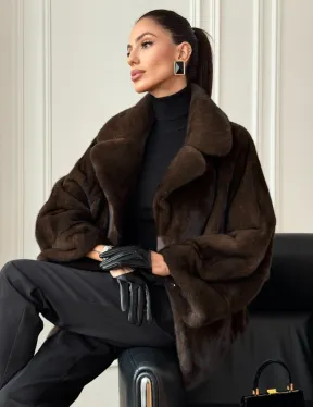 Короткая шуба из натурального меха норки