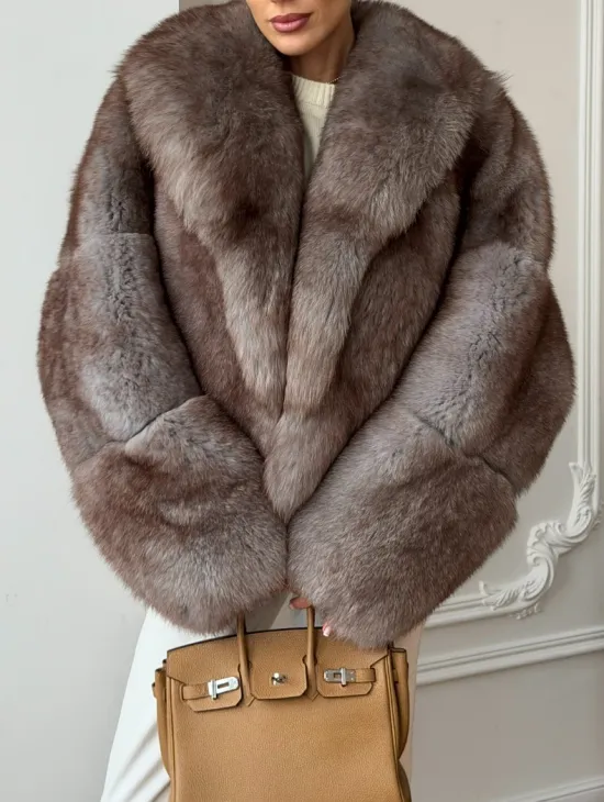 Короткая шуба из финского песца