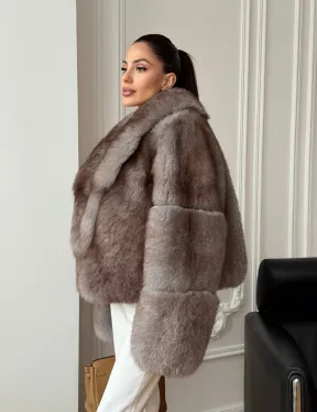 Короткая шуба из финского песца