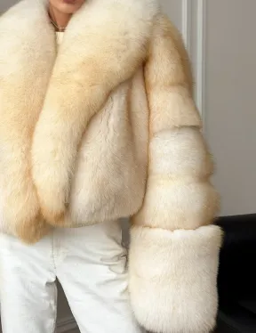 Шуба короткая из меха финского песца