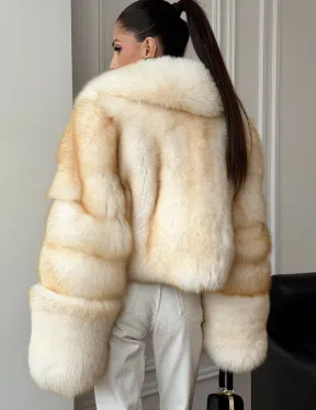 Шуба короткая из меха финского песца