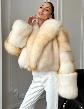 Шуба короткая из меха финского песца