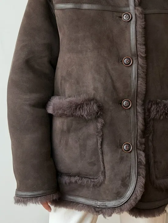 Двухсторонняя дубленка - мех тиградо