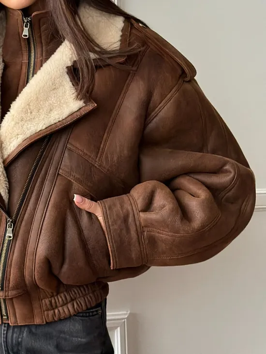 Молодежная куртка - дубленка из овчины