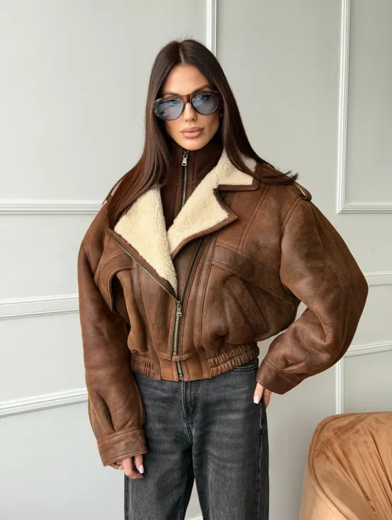 Молодежная куртка - дубленка из овчины