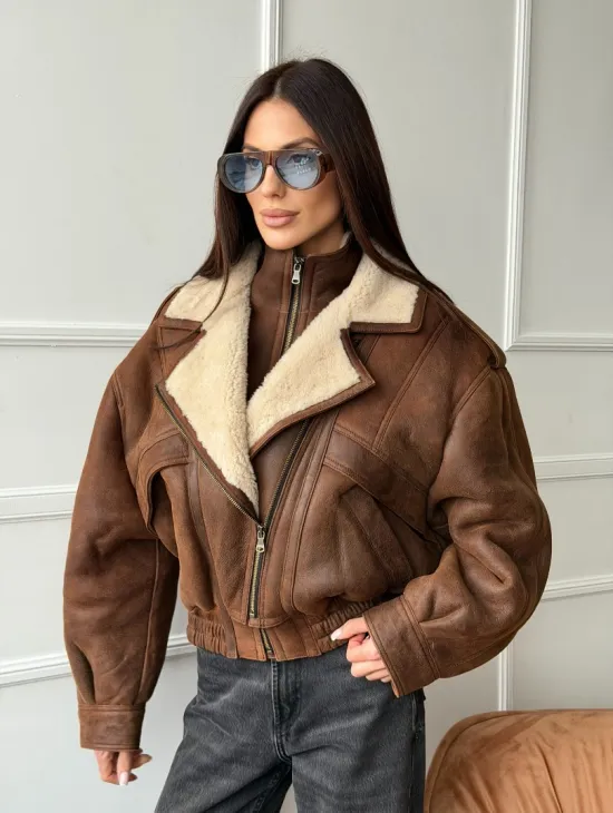 Молодежная куртка - дубленка из овчины