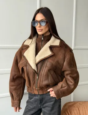 Молодежная куртка - дубленка из овчины