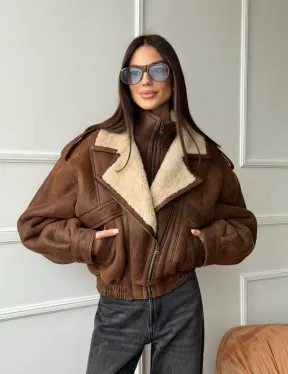 Молодежная куртка - дубленка из овчины