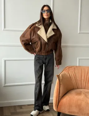 Молодежная куртка - дубленка из овчины