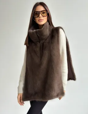 Женская меховая манишка - мех норка