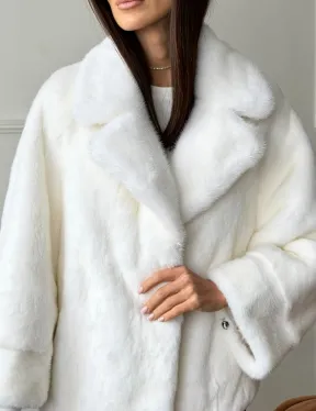 Белая шуба из скандинавской норки