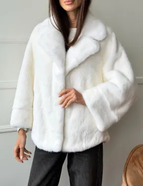 Белая шуба из скандинавской норки