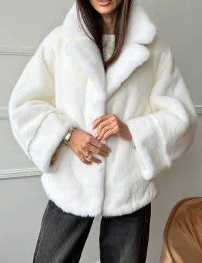 Белая шуба из скандинавской норки