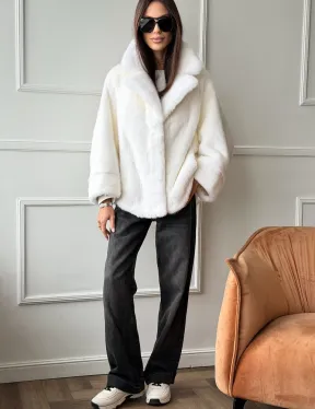 Белая шуба из скандинавской норки