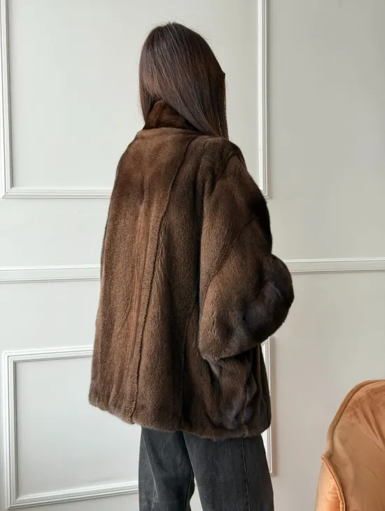 Модный норковый жакет из аукционного меха SAGA FURS