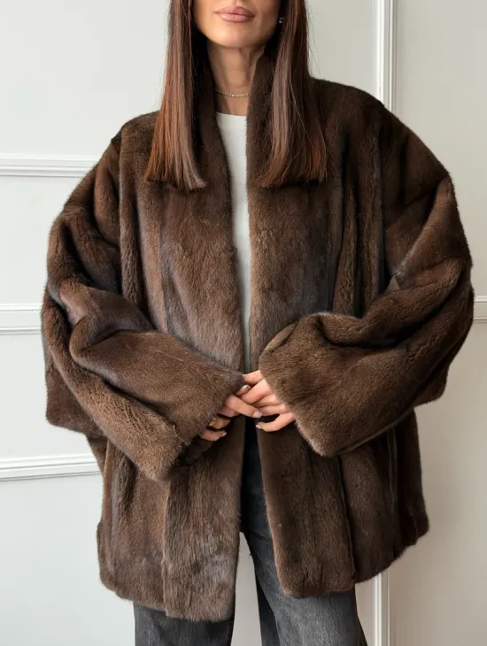 Модный норковый жакет из аукционного меха SAGA FURS