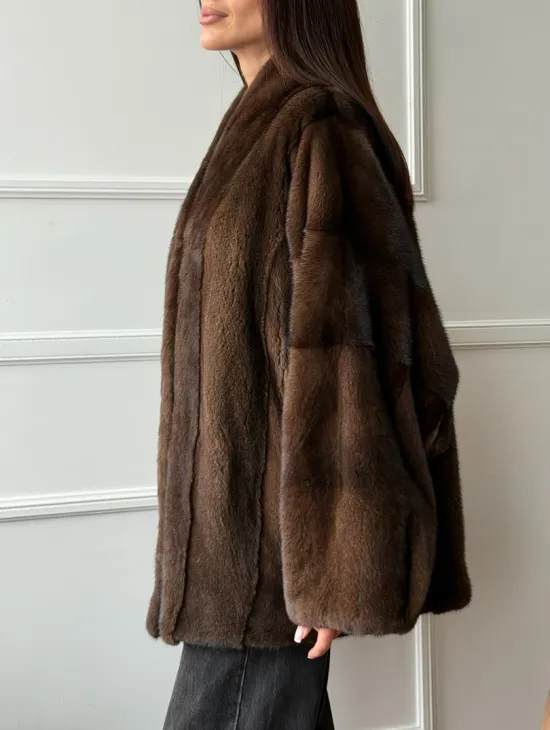 Модный норковый жакет из аукционного меха SAGA FURS