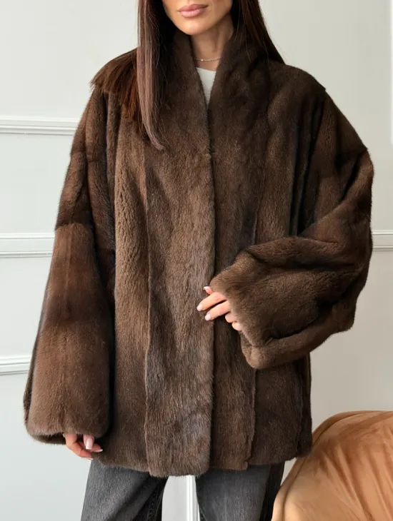 Модный норковый жакет из аукционного меха SAGA FURS
