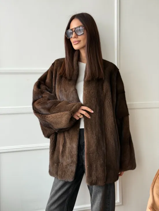 Модный норковый жакет из аукционного меха SAGA FURS