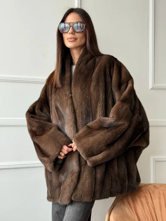 Модный норковый жакет из аукционного меха SAGA FURS
