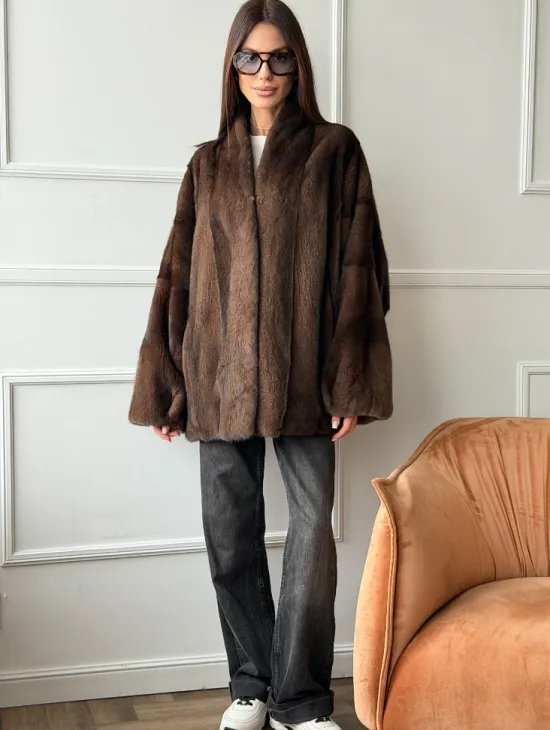 Модный норковый жакет из аукционного меха SAGA FURS