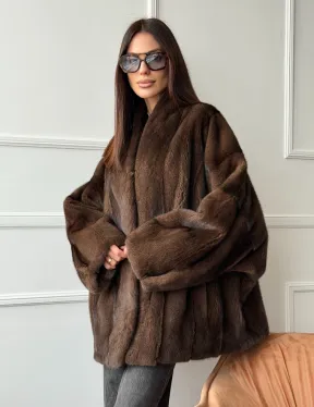 Модный норковый жакет из аукционного меха SAGA FURS