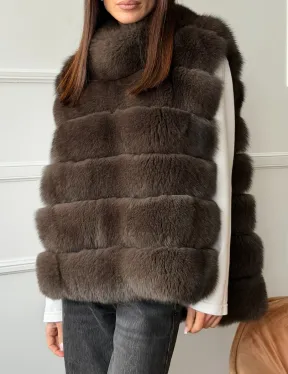 Меховая манишка под соболь из песца