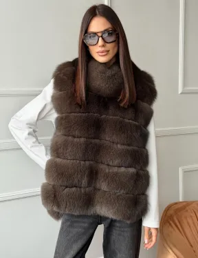 Меховая манишка под соболь из песца