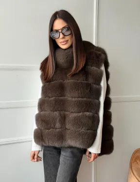 Меховая манишка под соболь из песца