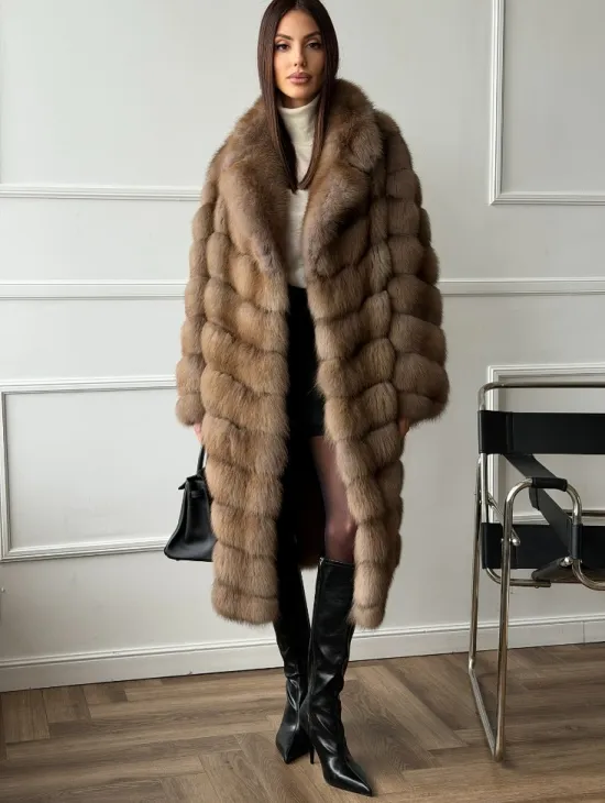 Шуба из куницы - английский воротник